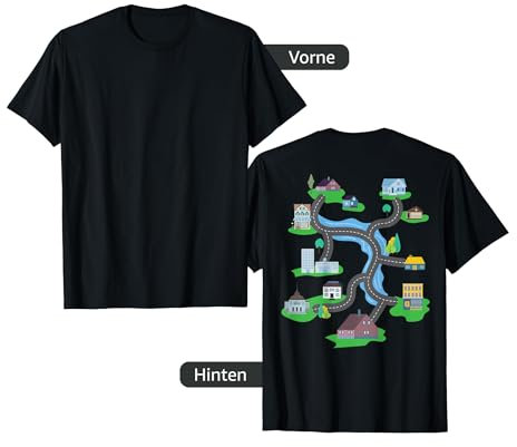 Spielmatte auf dem Rücken Spielzeugauto Straße Rückenmassage T-Shirt