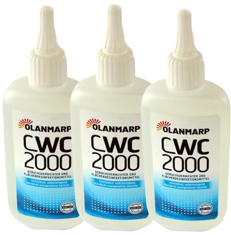 Olanmarp CWC 2000 Flächendesinfektionsmittel Toilettenstuhl & Urinflasche | Desinfiziert & entfernt Gerüche - Für Toilettenstühle, Urinflaschen & Urinbeutel
