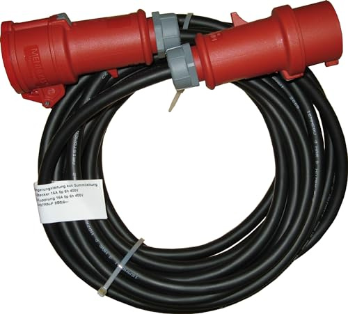 Aktobis 16A CEE-Verbindungskabel H07RN-F 5G2,5 mit 10 m Länge und inkl. Kupplung und Stecker, IP44