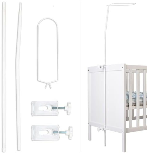 Babykajo Barre de ciel de lit montable pour lit de bébé - Armature en métal pour lit bébé garçon et fille - Armature sans ciel de lit