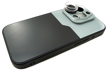 SYSTEM-S Lente super macro 30 x 37 mm filtro microscopio con custodia per iPhone 15 Pro