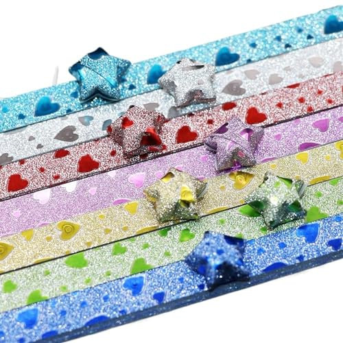 SUBLXPoten Origami Sterne Papier Papierstreifen 140 Blatt Stern-Origami-Papierstreifen Glücksstern-Dekor Faltpapier DIY Kunst Scrapbooking Bastelpapier Geschenkbedarf(Color:2)