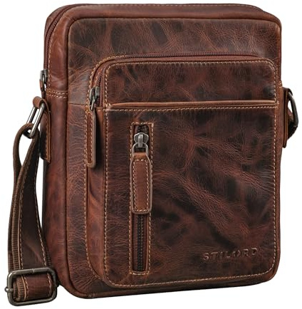 STILORD 'Dain' Umhängetasche Herren klein Leder Schultertasche Herrentasche zum Umhängen Herrenhandtasche Echt-Leder Crossbody Bag Ledertasche Vintage klein Echtleder