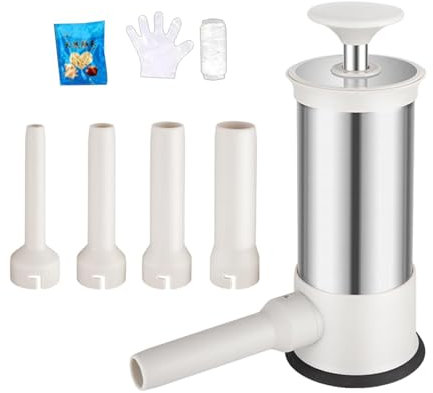 Zqkimzi Sausage Maker, Sausage Stuffer Machine Set, Home Sausage Making Equipment, Manual Sausage Making Equipment with 4 Stuffing Tubes for Home Kitchen Restaurants Pantry Canteen