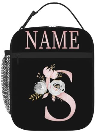 RoPox Insulated Lunch Bag,Personalised Lunch Box Bag with Name,Customised Insulated Lunch Bags, Portable Reusable Cooler Thermal Tote Bag,Thermal Insulated Cooler Bag for School Office Picnic