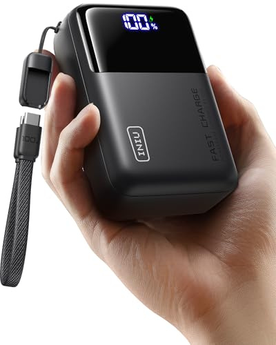 INIU Smallest Laptop Power Bank, Mini 100W 25000mAh Fast Charging Portable Charger with USB C Cable, Battery Pack for Travel Essentials & Camping, Phone Powerbank for iPhone 17 16, Samsung, iPad, etc