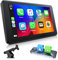 EYETOO 7 Zoll CarPlay Bildschirm,Tragbares Autoradios kompatibel mit Apple CarPlay&Android Auto Car Play Display,Touch Screen,Digital Receiver mit siri/GOO-gle,GPS Navigation,Bluetooth,Mirror Link,FM