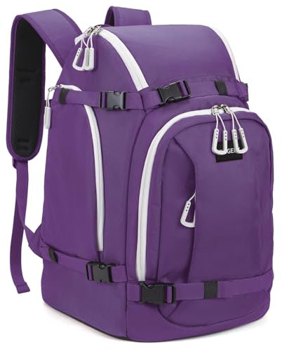 MIGGEEY Skischuhtasche mit Helmfach und Stiefelfach [50L], Skirucksack Skischuhrucksack mit Helmtasche, Ski Stiefeltasche mit Umhängefunktion und Stauraum für Skizubehör