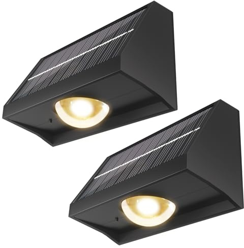 Solarlampen für Außen Wand, 2 Stück Solar Wandleuchte aussen Warmweiß/RGB