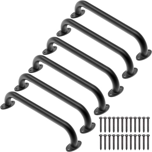 Dolibest Haltegriffe Kinder Klettergiffe Metall 43cm/Ovale Schwarz