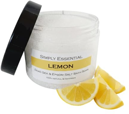 Simply Essential Lemon Dead Sea & Epsom Large Bath Salts 500g | Uplifting Citrus Scented Body & Foot Soak