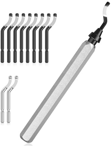 AICOYA Entgrater mit 10 Klingen, Entgrater für 3D-Druckteile aus Metall, Kunststoff, Edelstahl (8 BR1010, 2 BS1018)