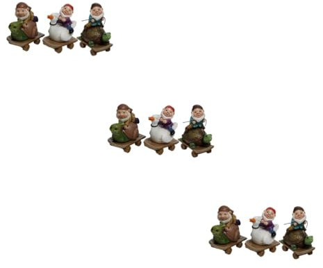 UKCOCO 9pièces Mini Gnomes Résine Figurines De Gnomes pour Décoration De Jardin Et Balcon Accessoires De