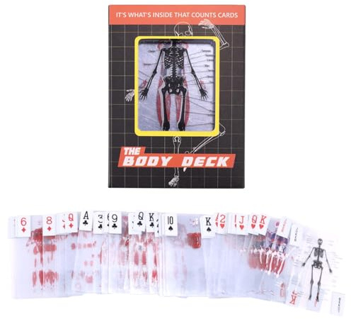 Lyreh Naipes de la Baraja del Cuerpo, Índice Estándar Baraja Cartas Imagen 3D Educativa Impermeable Naipes Anatomía Humana Coleccionistas Cartas Aficionados Anatomía Regalos