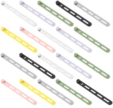 Sujetacables - Organizador Reutilizable para Cables,20 Piezas Sujetadores Elásticos de Alta Elasticidad y Sujeción para Cables de Paraguas Auriculares Paquetes Cortinas y