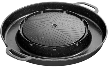 Panna För Grill Hotpot 2 i 1, Inomhus Grillpanna, Nonstick Stekpanna Bärbar för Matlagning Bord Ugn Rökare Grill Camping