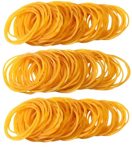 300 Pcs Elastic Bands, Strong Rubber Bands Heavy Duty Small ElasticBands, High Elasticity Rubber-Band for Office School Supplies Home Hair Bank Paper Money Bills (Yellow, 38mm)