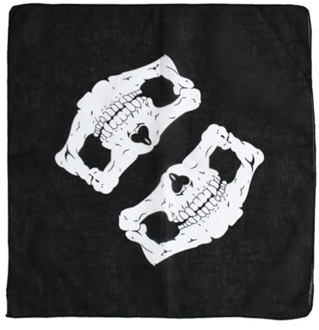 Nucelit Bandana Poliestere Teschio Stampa Teste Avvolgere Sciarpa Polsino Sciarpa Quadrata Fascia Bicicletta Hip Hop Uomini Donne Ragazzi Stampa Fazzoletti Per Uomo, Confezione da 17, Taglia unica