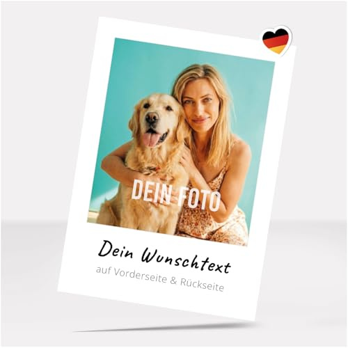 Postkarte mit Foto und Text PERSONALISIERT - individuelle Karte | zum Selbstgestalten (A6) mit Umschlag - für Freunde Familie Partner Besties Lieblingsmenschen Grußkarte