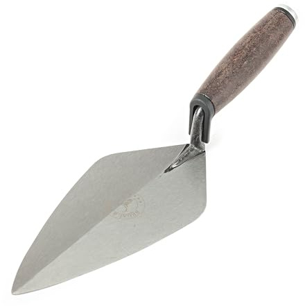 Regal & Barnes Heavy Duty London Brick Trowel 10-12, Stainless Steel, Leather Handle, for DIY and Professional Use (10/254mm)