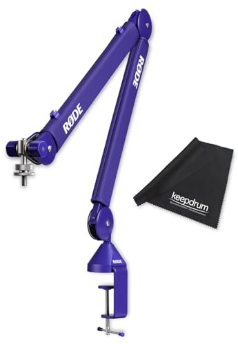 Rode PSA1+ Plus Table Microphone Arm Articulated Arm Purple with Keepdrum Microfibre Cloth
