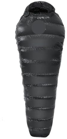 GOXQIT Sacco a Pelo Ultraleggero da Esterno in Piumino Campeggio for Adulti Caldo Inverno per Campeggio(800g Black)
