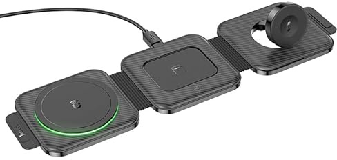 3-in-1 Folding Magnetic Wireless Fast Charger Designed For Travel and Portability. 15W Fast Charging for iPhone, Galaxy and Watches. Foldable and Versatile Portable 2026 Design.