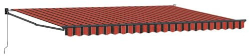 HFXHIJXQ Tenda da sole arancione marrone, 500 x 300 cm, con braccio articolato in poliestere, resistente ai raggi UV, per terrazza, giardino, balcone, protezione solare moderna