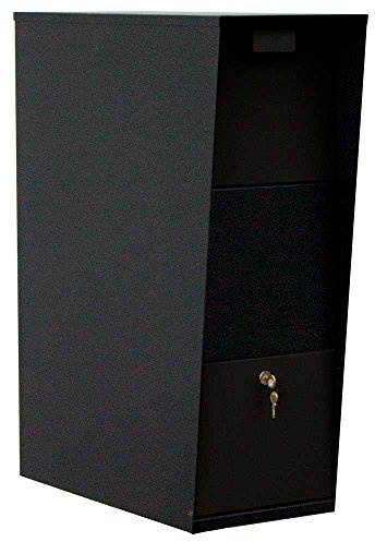 Qualarc WF-Vacmb Large Capacity Galvanized Steel Locking Post and Column Mount Rust Proof Vacation Mailbox, Black
