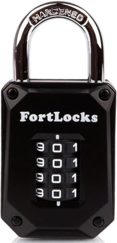Locker Padlock with Code | Combination Lock for Indoor and Outdoor Use | 7mm Strong Shackle, Heavy-Duty, Cut-Proof | 1-Pack, Black