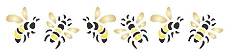 Bienenschablone – 16,5 x 3 cm – Wiederverwendbare Tier-Insekten-Bordüre-Schablone