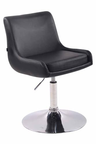 CLP Lounger Club Mit Hochwertiger Polsterung Und Kunstlederbezug I Drehbarer Und Höhenverstellbarer Polsterstuhl Mit Metallgestell, Farbe:schwarz