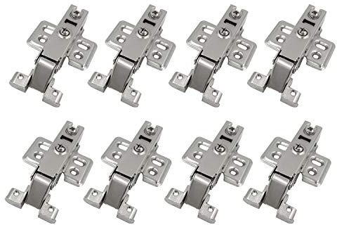 LOOTICH 95 Grado Totalmente Solapado Bisagra para Puertas con Marco de Aluminio con Amortiguación Bisagra con Suave Cierre Automatic para Puerta de Mueble Armario 8 Piezas
