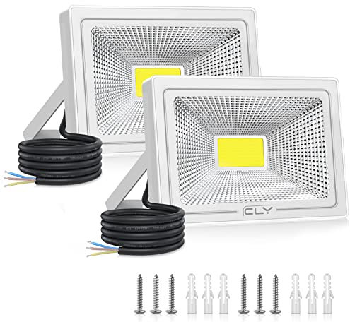 CLY Projecteur LED Extérieur 50W Spot LED Exterieur 4300LM Éclairage de Sécurité IP66 Étanche Lampe Exterieure Blanc Froid 6500K Pour Patio, Jardin, Garage, chemin, Entrée, Cour