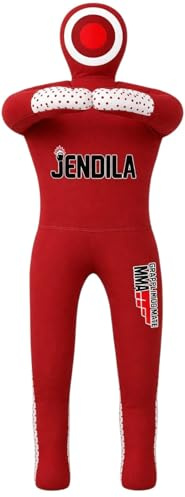 Jendila Brottningsdummy-MMA Jiu Jitsu Brottning Dummy Tillverkad av hållbara kanvastyger MMA dummy (OFYLLED) (svart, 73 tum)