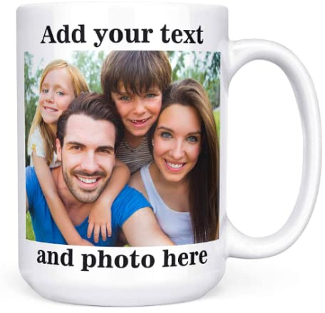 TheAbstractix Personalised Coffee Cup - Custom Photo & Text Coffee Mug - Funny Personalised Gifts for Pet Lovers & Families - Dishwasher Safe 11oz Ceramic - Unique Xmas, Birthday & Appreciation Mugs