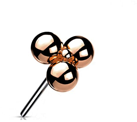 Paula & Fritz® Push-In Aufsatz Kugel-n Titan-IUM Grade 23 Piercing Set Mehrfarbig 3-mm Groß Ohr-Stecker Labret Stud Nipple Straight Barbell Helix Tragus
