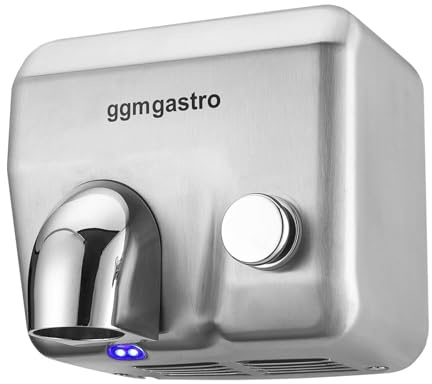 GGM Gastro | EHTDKE15#SET2 | (2 Stück) Händetrockner mit Druckknopf - Edelstahl matt