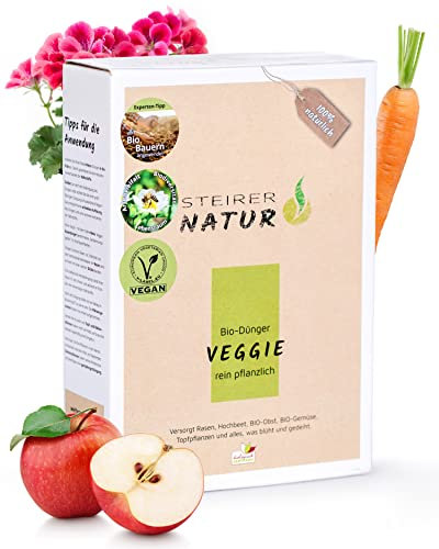 SteirerNatur Veggie Bio Universaldünger 1,5kg & 10kg - organischer Pflanzendünger Zimmerpflanzen, Hochbeet, Rasendünger, Topfpflanzen - Bio Obst Gemüse Dünger - 100% pflanzlich (1,5KG)