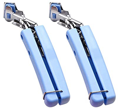 Fiacvrs 2 Pack Bowl Clip, Stainless Steel Gripper Clips for Moving Hot Plate or Bowls with Food Out, From Pressured Cooker, Microwave, Oven, Air Fryer(Blue/2pcs)