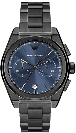 Emporio Armani Uhr für Herren, Chronographenwerk, Edelstahluhr mit 43 mm Gehäusegröße