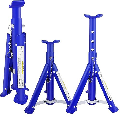 YouseaHome Pair of 3 Tonne Heavy Duty Axle Stands for Car Van, Ratcheting Axle Stand Adjustable Height 11.4-16 inch, 2pcs Axle Jack Holding Stands for Raising Vehicles