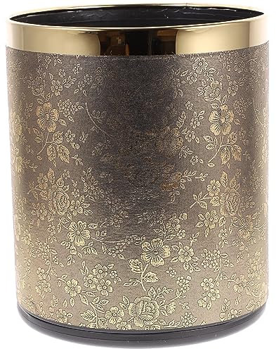 Zerodeko Corbeille À Papier Ronde Décorative Sans Couvercle - Poubelle Double Couche Élégante Pour Salle De Bain Bureau Et Maison - Design Vintage Et Pratique