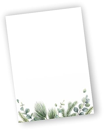Briefpapier Winter DIN A4 (50, Wintereukalyptus)