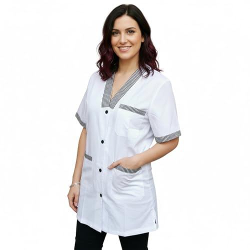 Peter's abiti da lavoro Blouse de travail pour femme, veste alimentaire, aide ménagère, femme de ménage aux étages, maîtresse d'école maternelle, XXL