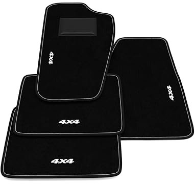 Fußmatten kompatibel mit Jeep Cherokee XJ 1984-2001, 4x4 Stickerei, maßgeschneiderte Automatten Set, Teppich Set, Autoteppich