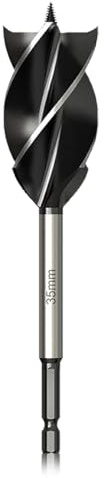 Meccion Professional Holzbohrer 35mm x 165mm Schneckenbohrer Selbstvorschub mit 1/4 Zoll Sechskantschaft Holzarbeiten Schlangenbohrer