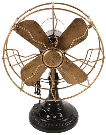 ABOOFAN Ventilateur De Table Vintage Modèle De Ventilateur De Table De Style Rétro sur Pied en Plastique s De Ménage Antiques De Bureau pour À | Fête Estivale, Décoration Métallique Créative, Ornement de Café, Accessoire Photo