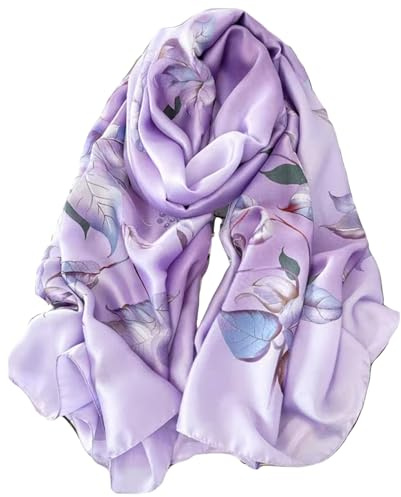 FAIRYGATE Schals & Tücher für Damen Seidenschal Halstuch Elegant Schal 180 * 90cm Satin Scarfs Groß Musselin Sommer Tuch für Haare Seidentücher Damenschal 44052