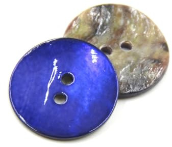 Blausky 10 Stück Muschelknöpfe,Knöpfe aus Muschel,Runde Form Knöpfe zum Nähen,Bastelknöpfe,Handwerk Knöpfe 2 Löcher für Kleidern,Handtasche,DIY Basteln Painting Geschenk Deko,Marineblau,18.0 MM